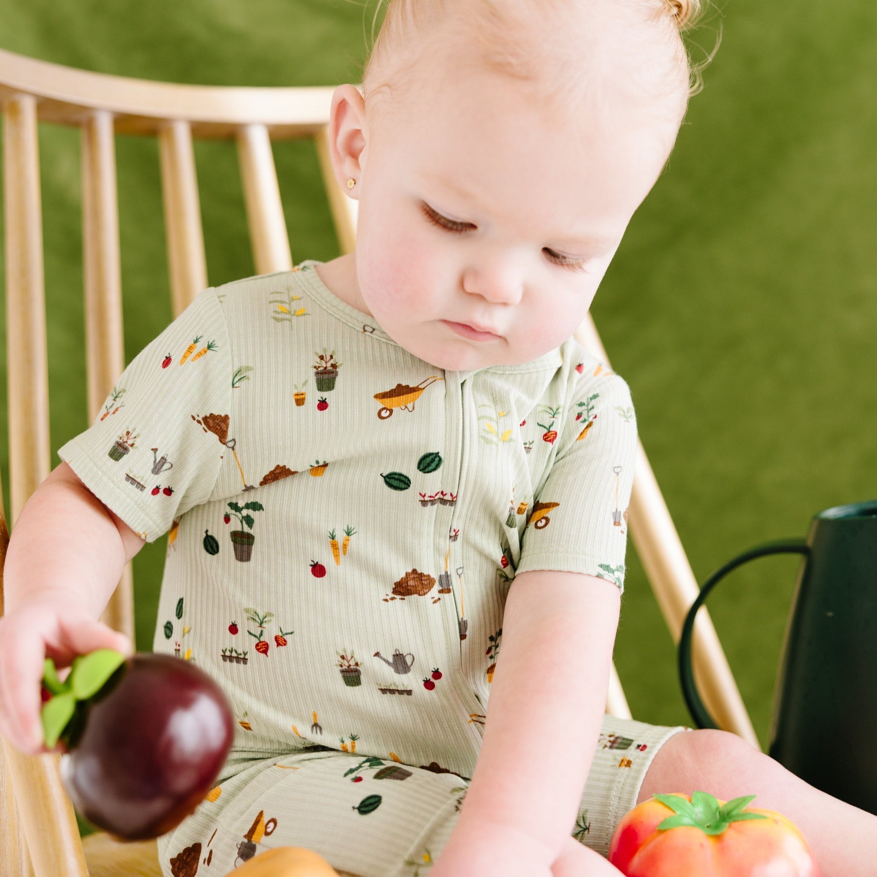 Backyard Garden Small Ribbed Summer Zip Romper