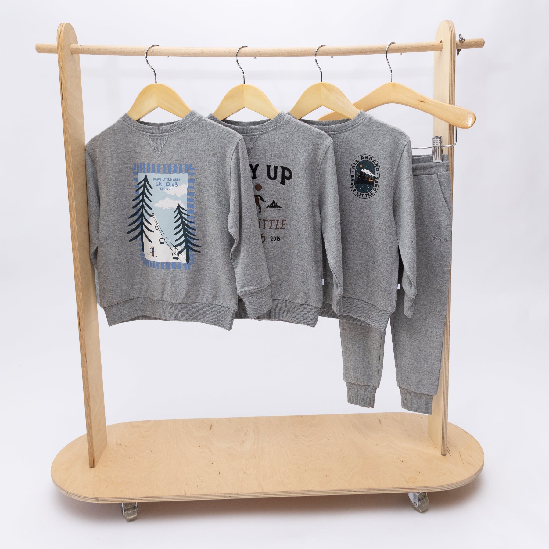 All Aboard Train Dark Heather Gray Bamboo French Terry Pullover & Jogger Set