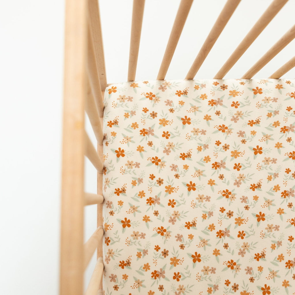 Autumn Floral Crib Sheet