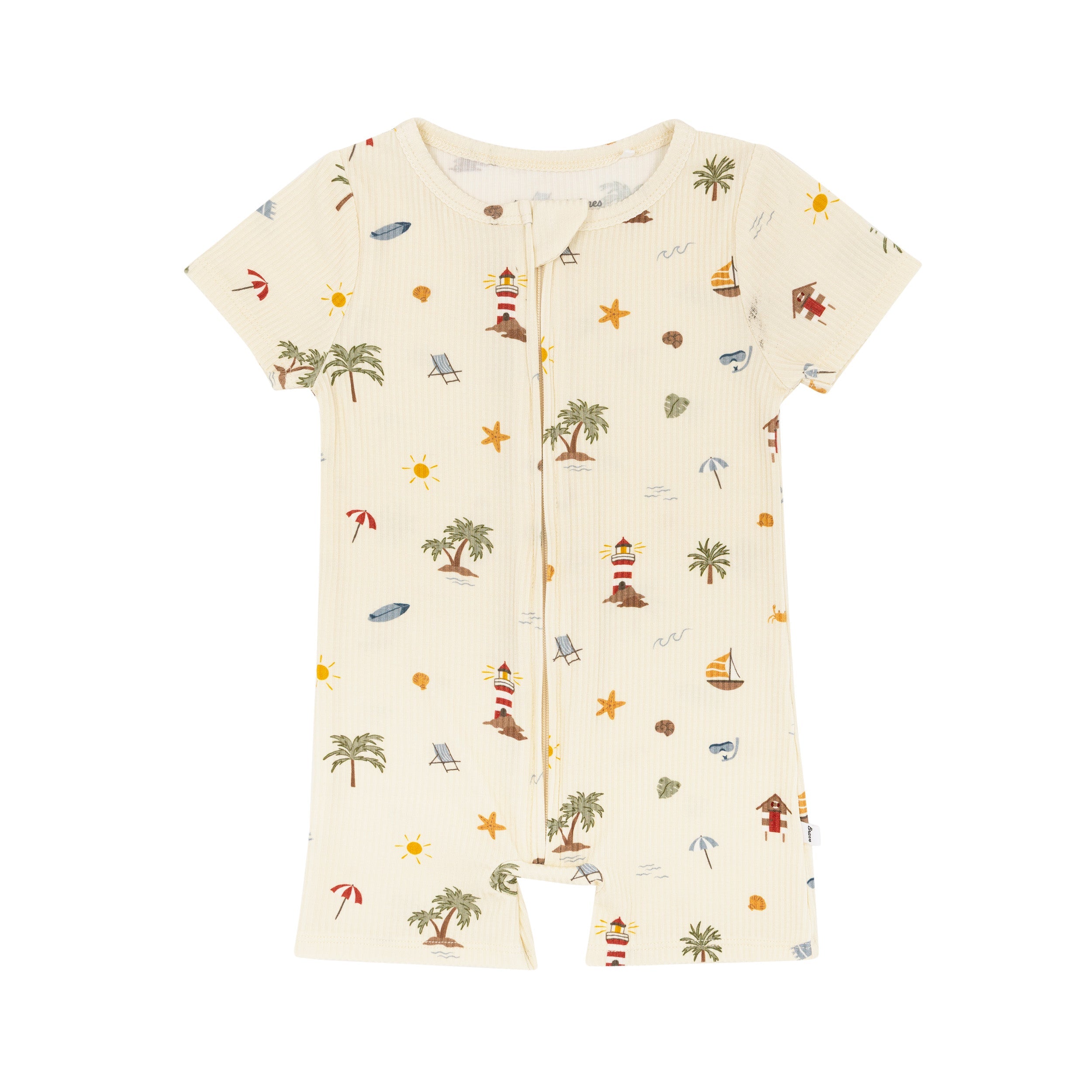 Beach Days Small Ribbed Summer Zip Romper