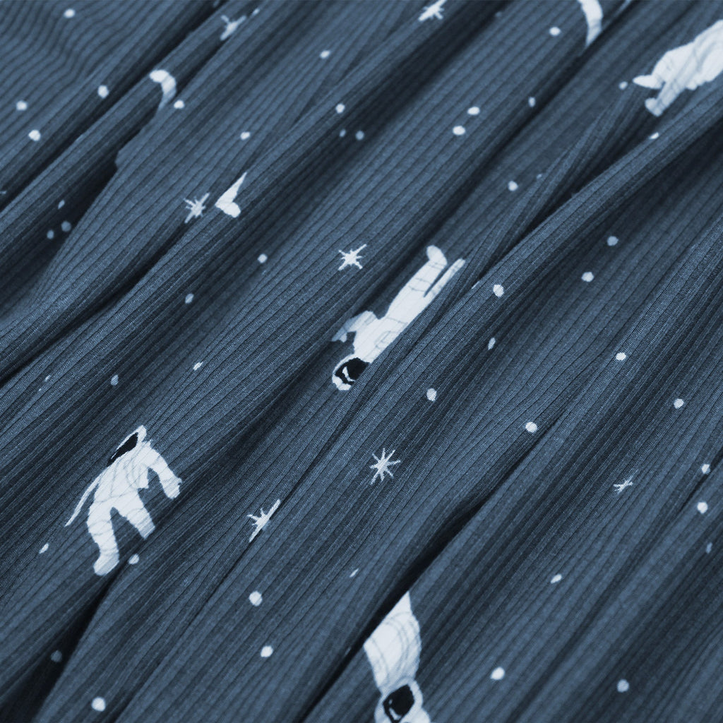 Astronauts Small Ribbed Summer Zip Romper