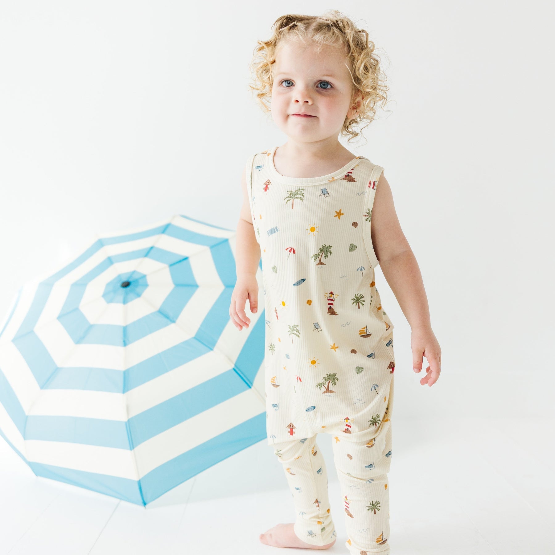 Beach Days Small Ribbed Harem Romper