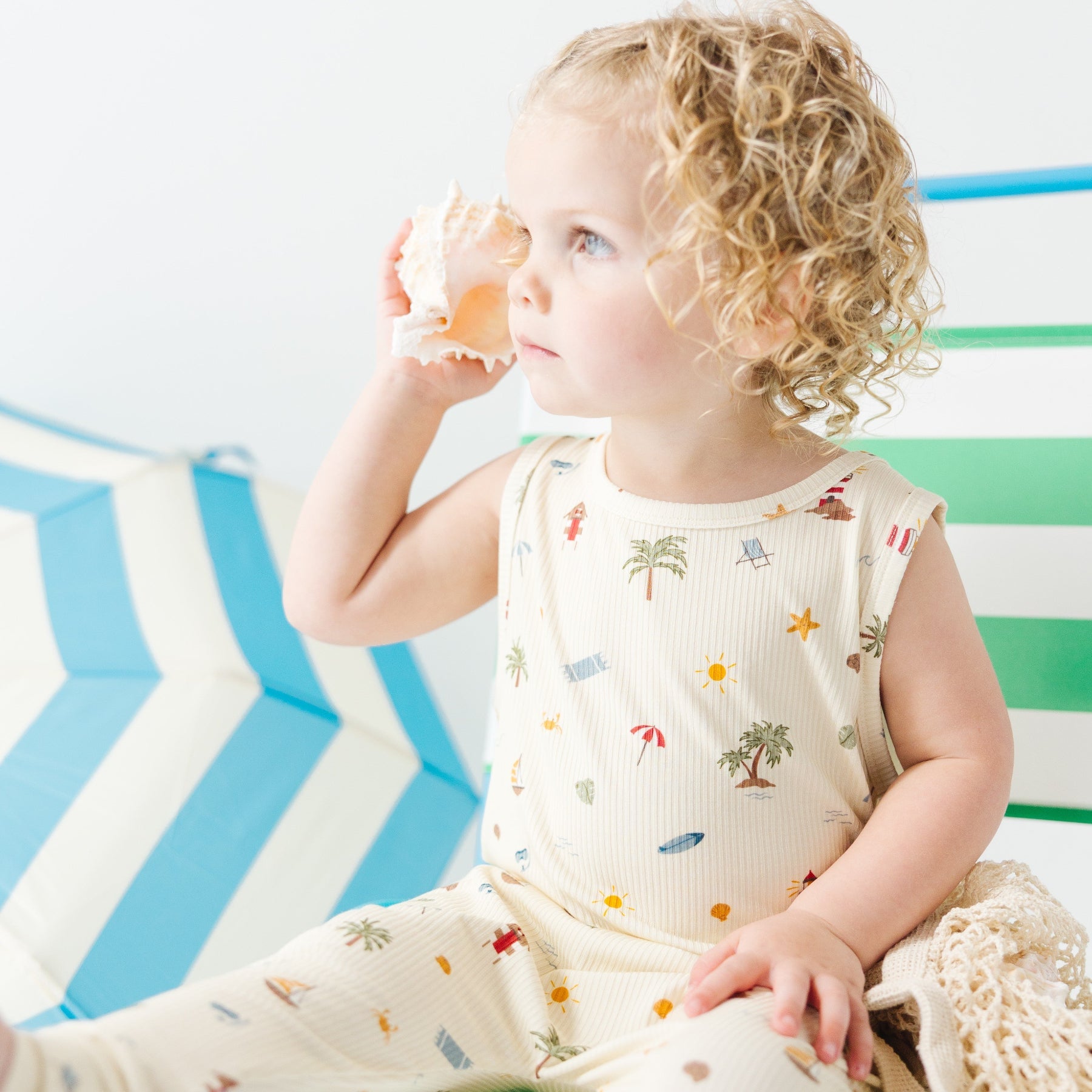 Beach Days Small Ribbed Harem Romper