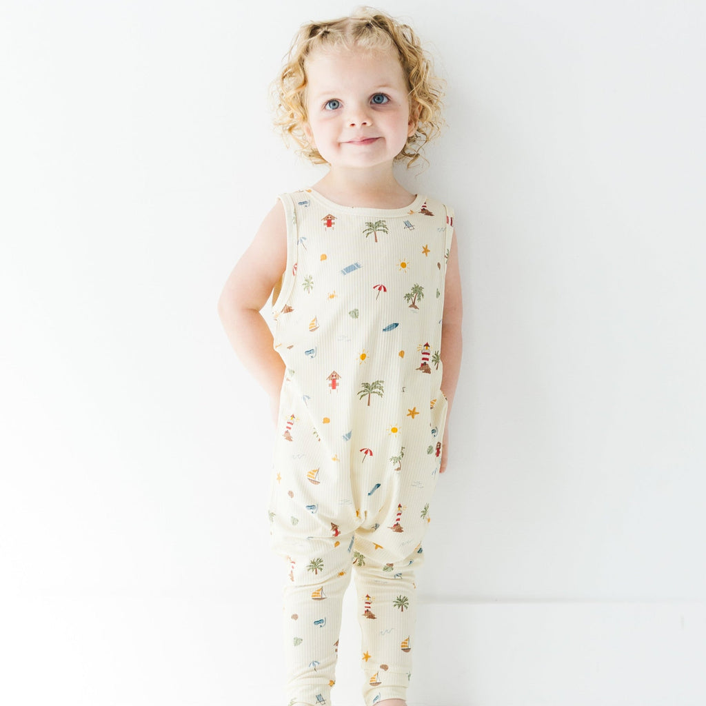 Beach Days Small Ribbed Harem Romper