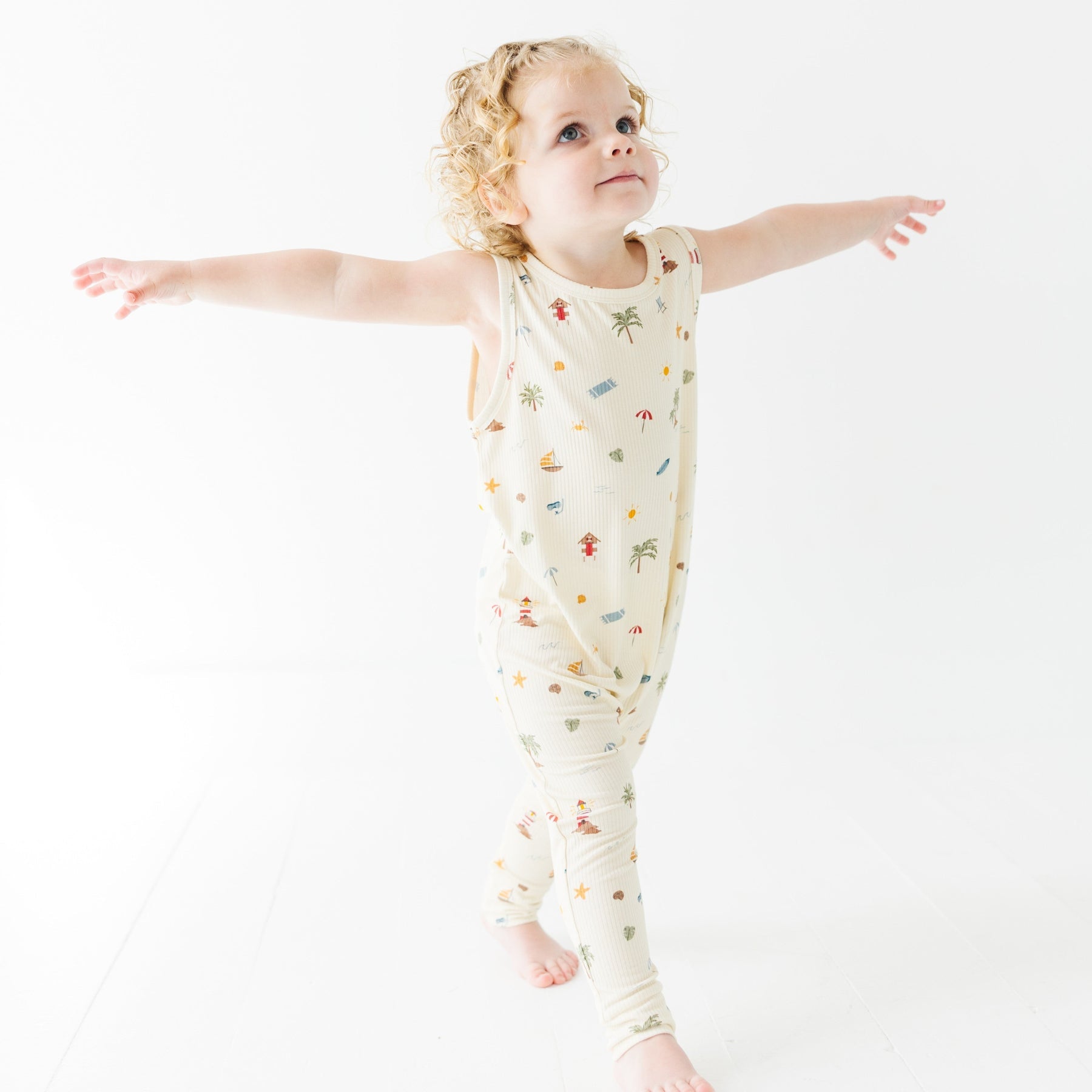 Beach Days Small Ribbed Harem Romper