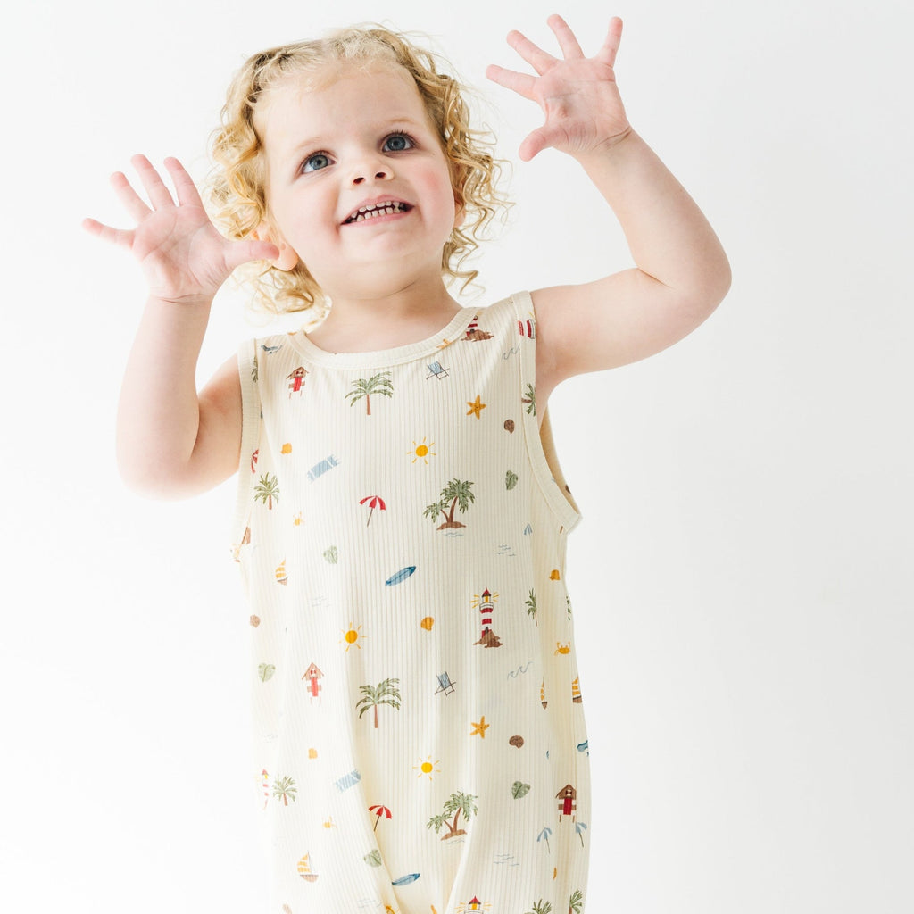 Beach Days Small Ribbed Harem Romper
